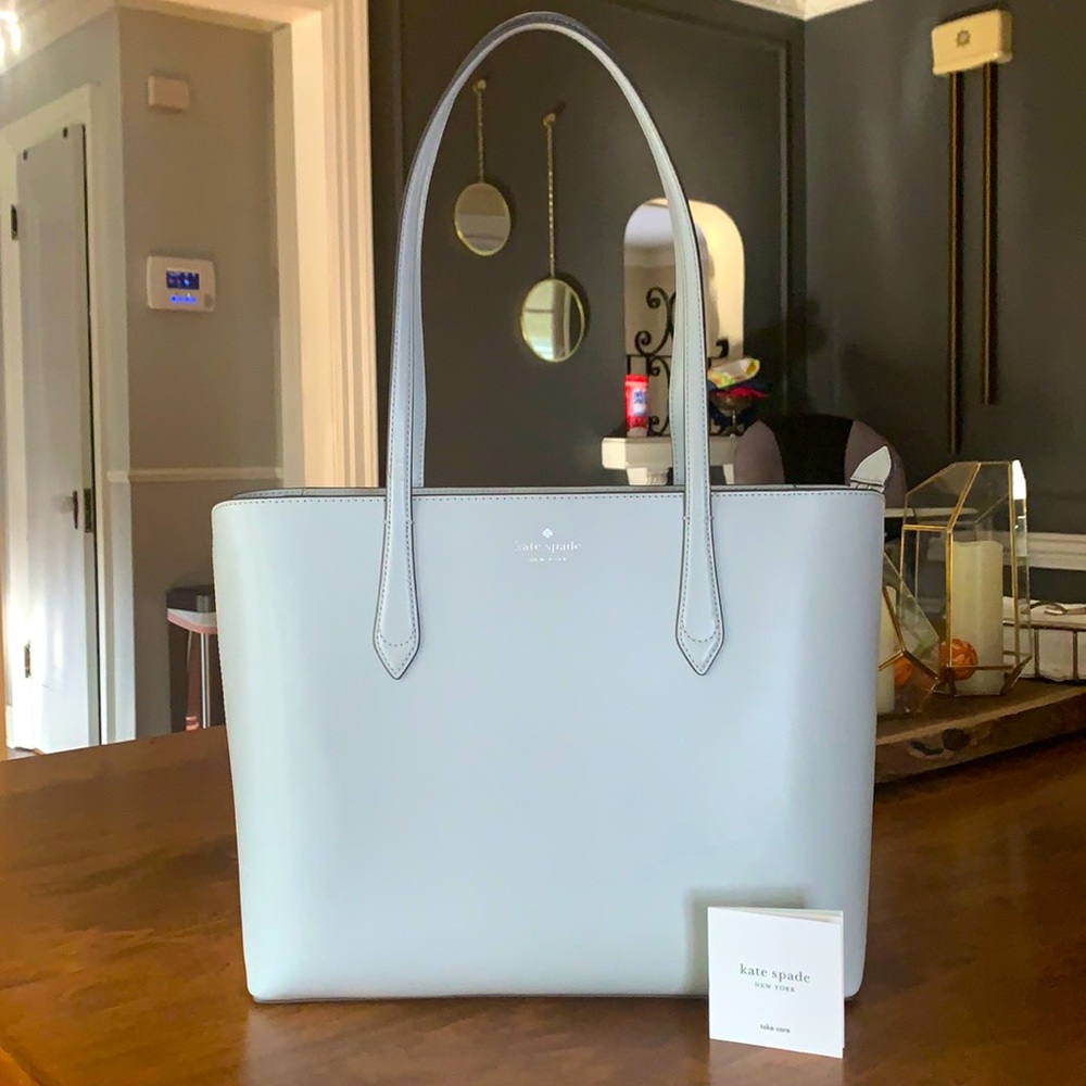 Kate Spade light grey leather tote